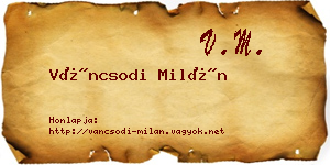 Váncsodi Milán névjegykártya