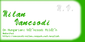 milan vancsodi business card